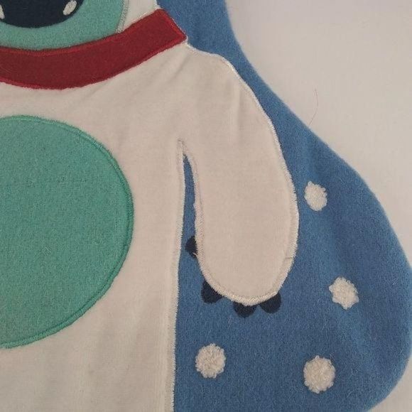 Abominable Snowman Monster Christmas Stocking Blue White - Picture 4 of 6